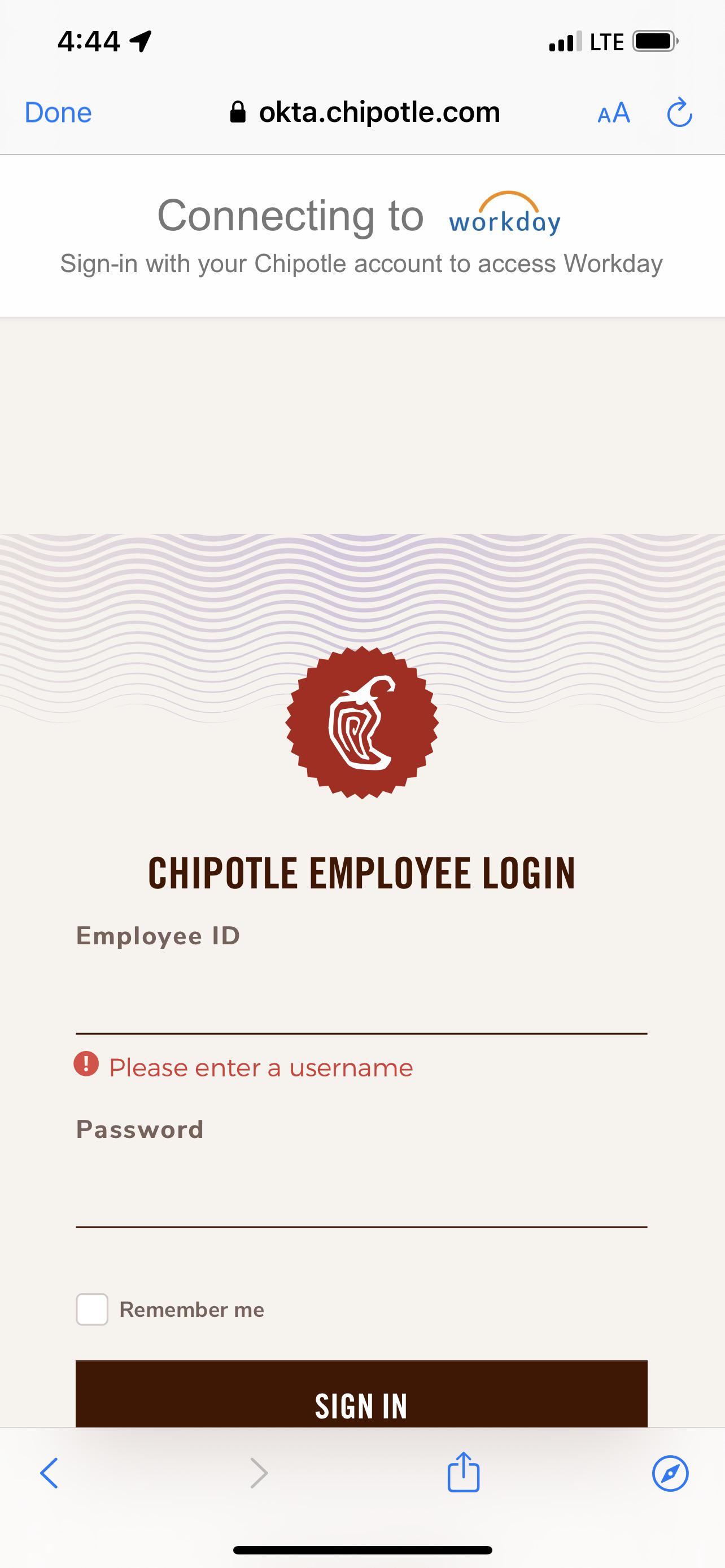 Chipotle Workday Login