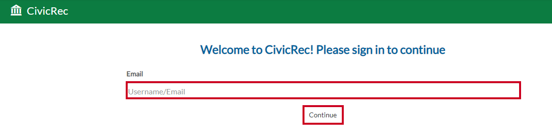 Civicrec Login