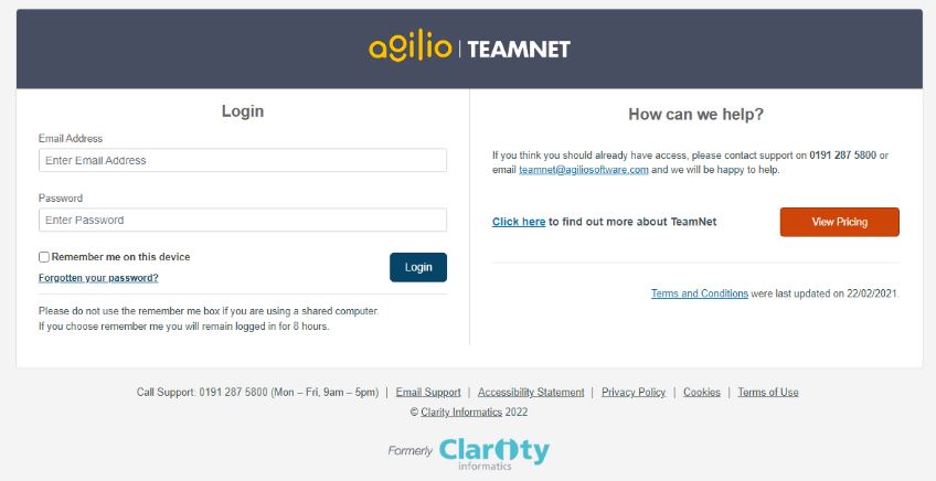 Clarity Login Teamnet