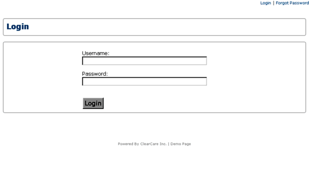 Clearcareonline.Com Login Page