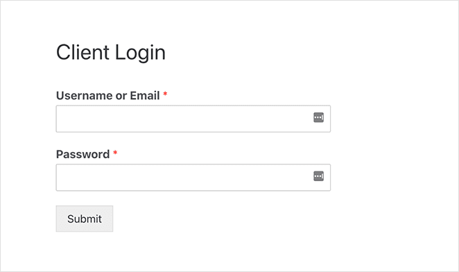 Client Works Login Page