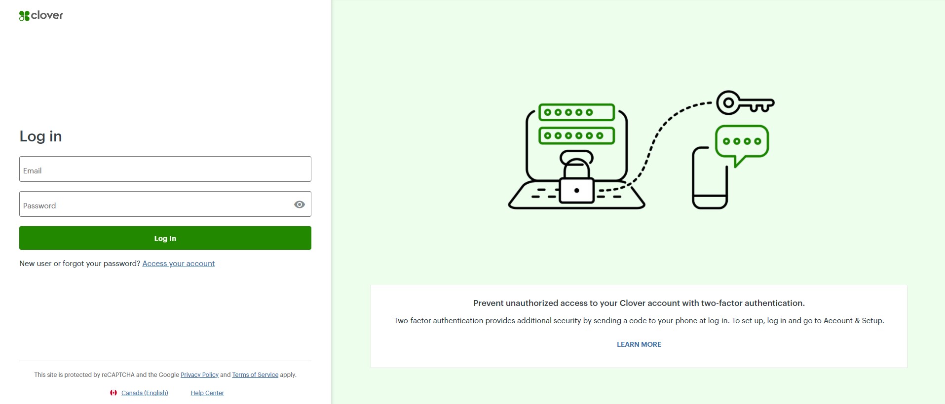 Clover Dashboard Login