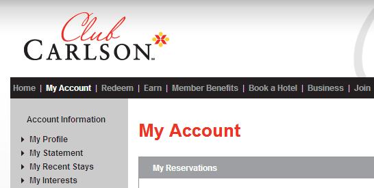 Club Carlson Login