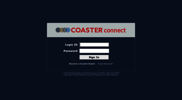 Coaster Connect Login