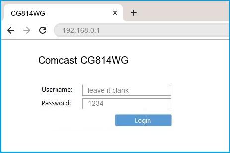 Comcast Default Login