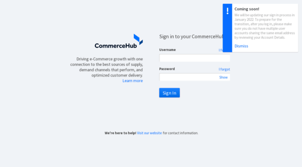 Commerce Hub Login