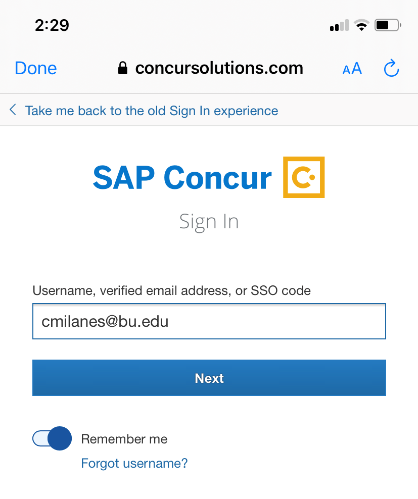 Concur Gov Login