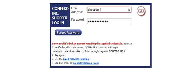 Confero Shopper Login