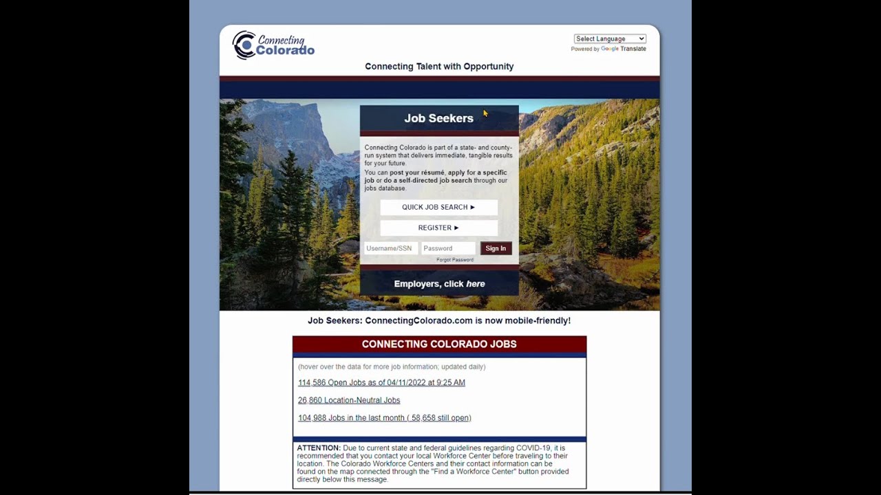 Connect Colorado Login