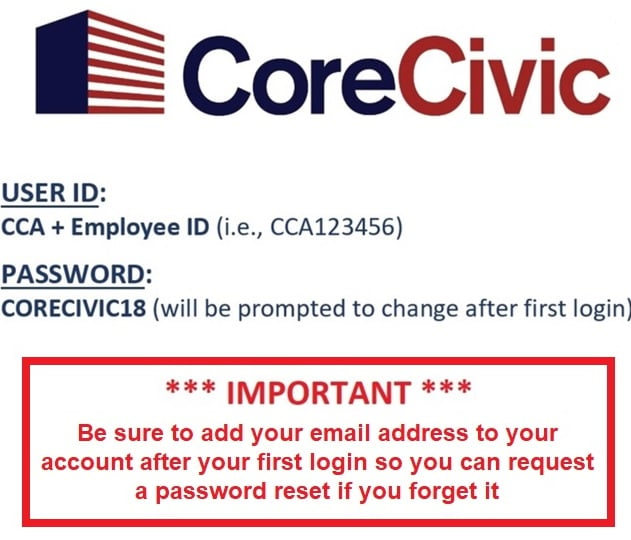 Corecivic Employee Portal Login