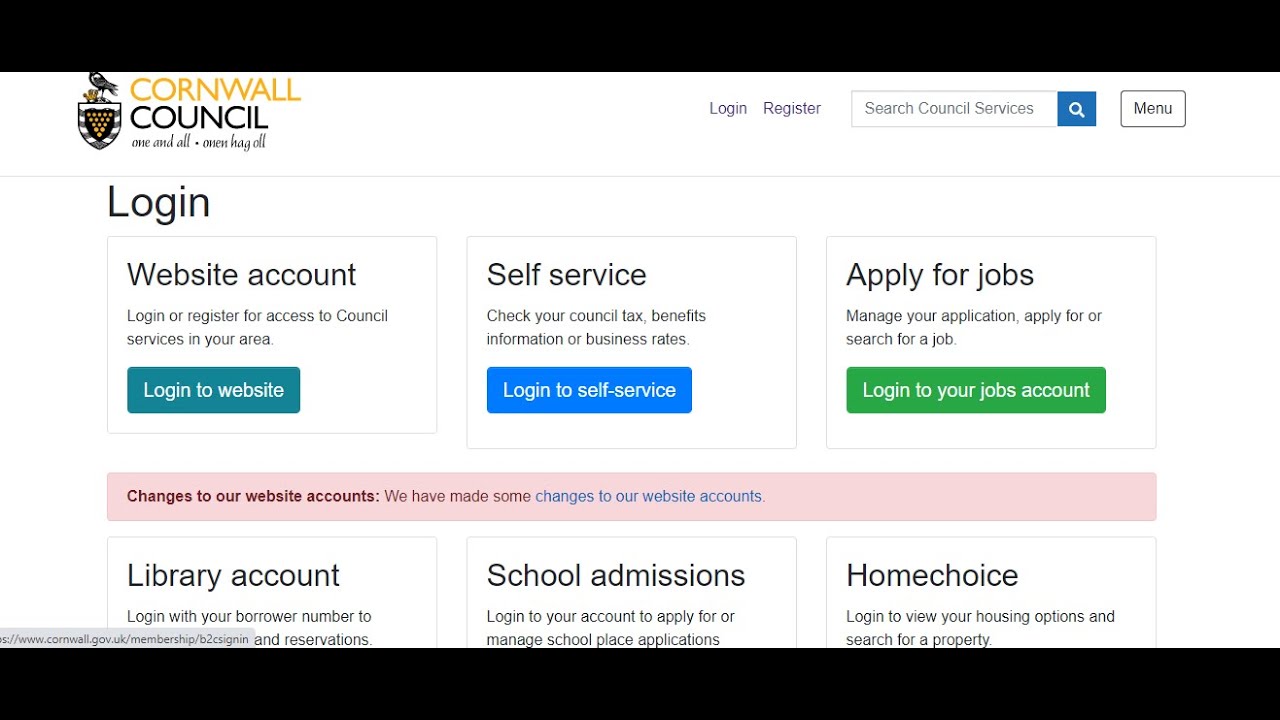 Cornwall Housing Login