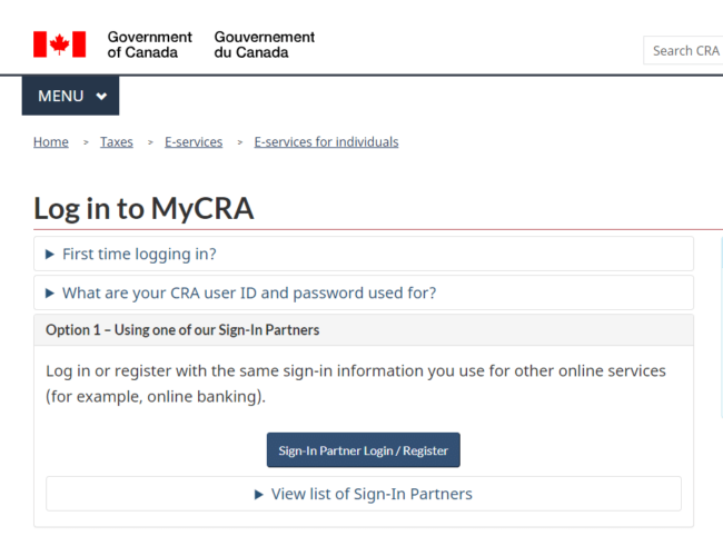 Cra Profile Login