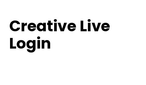 Creative Live Login