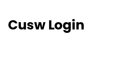 Cusw Login