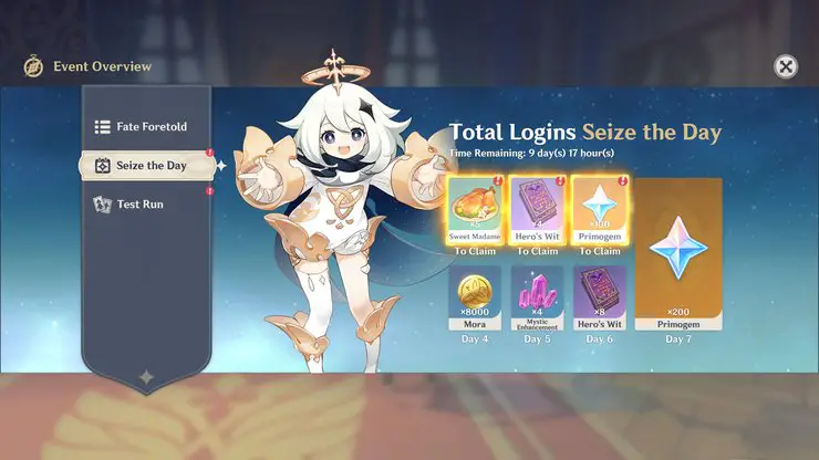 Daily Login Genshin