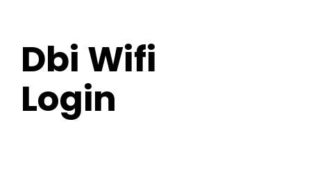 Dbi Wifi Login