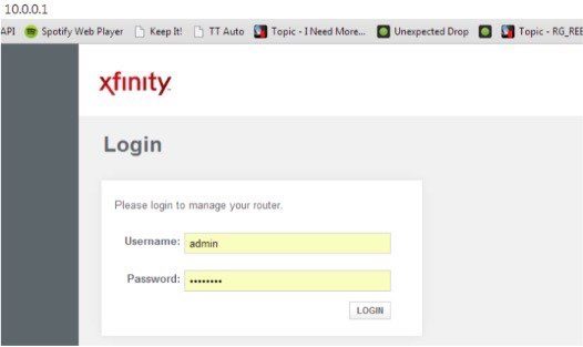 Default Xfinity Gateway Login