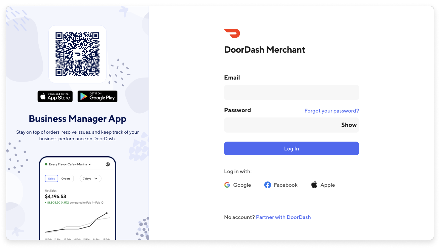 Delivery Com Merchant Login