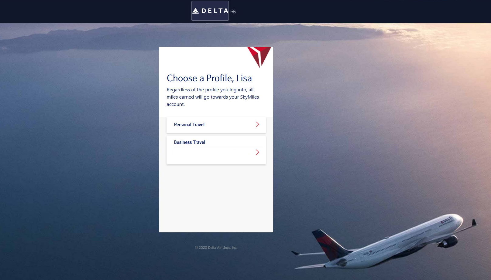 Delta Login Page