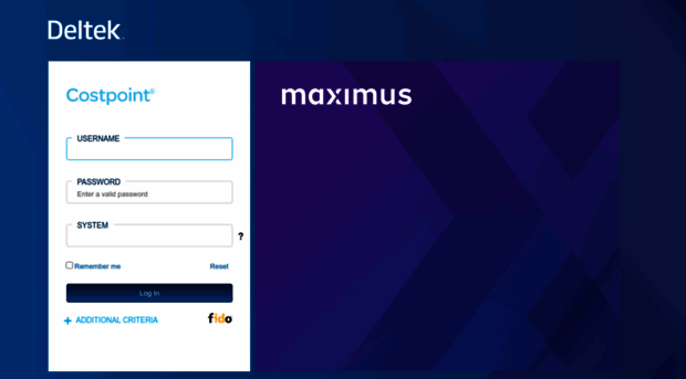 Deltek Login Maximus