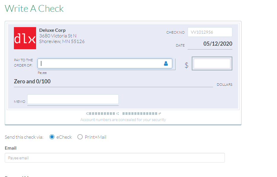 Deluxe Echeck Login