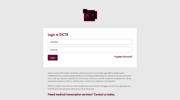 Dict8 Login