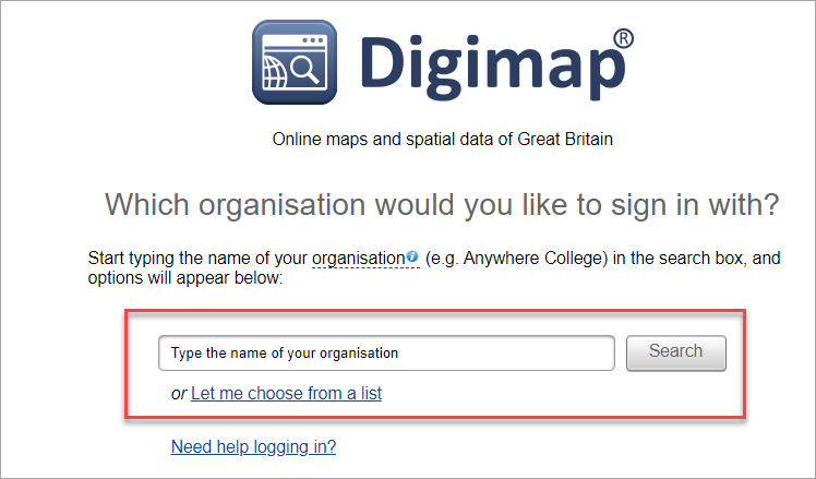 Digimap Login