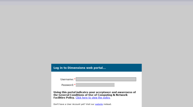 Dimensions Portal Login