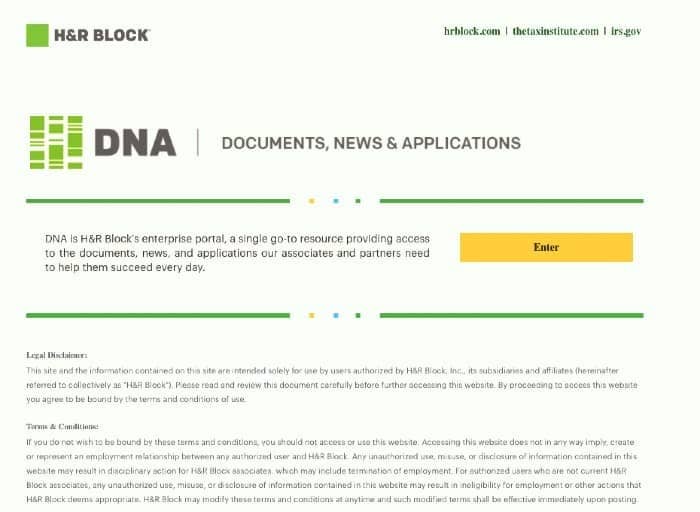 Dna Login H&R Block