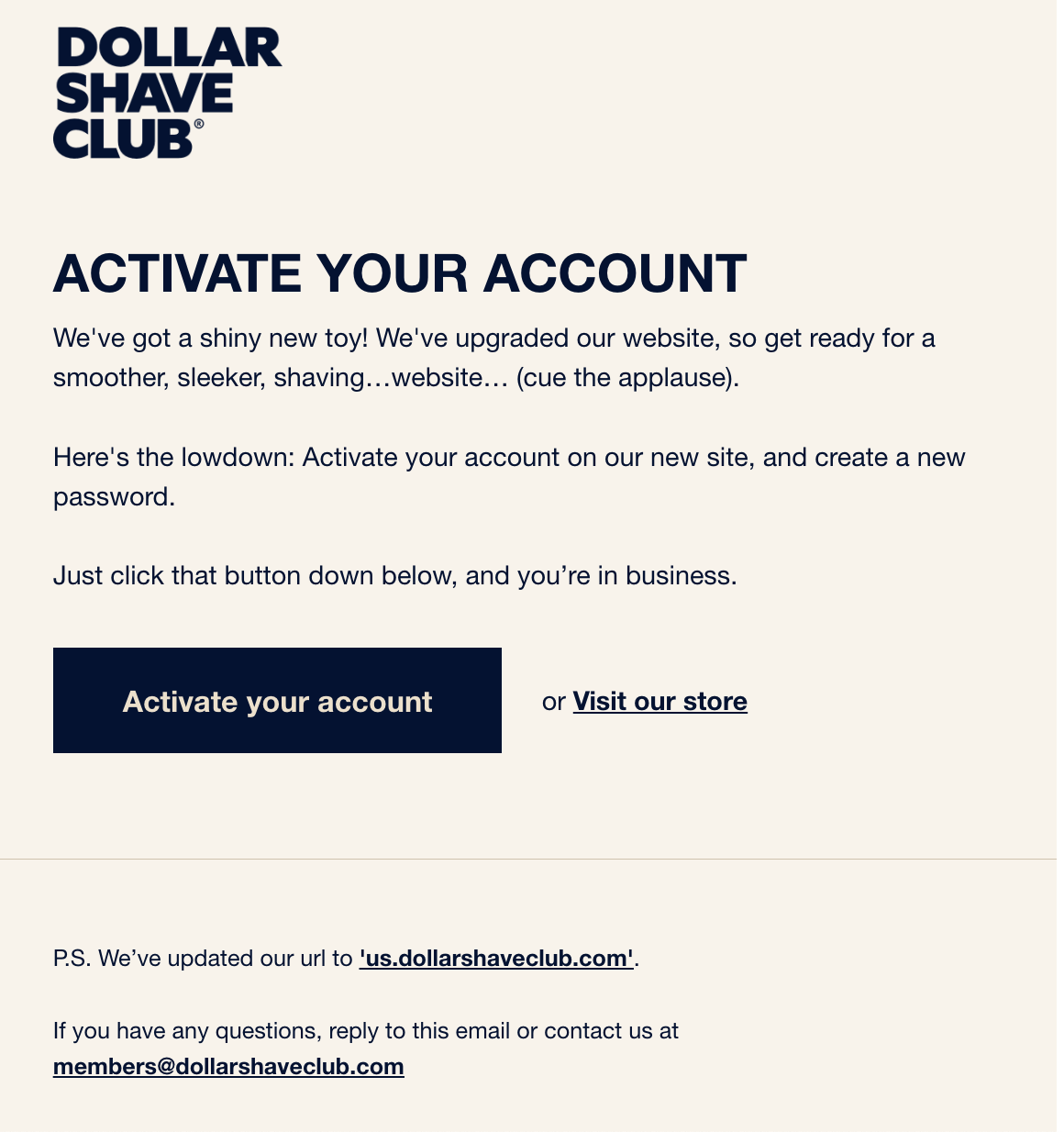 Dollar Shave Club Login