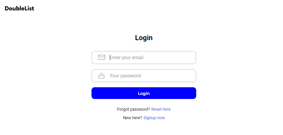 Doublelist Login Page