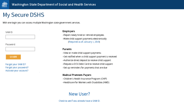 Dshs Secure Login