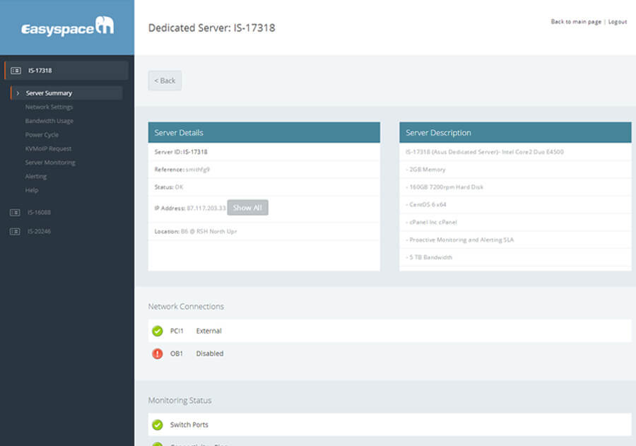 Easyspace Login Control Panel