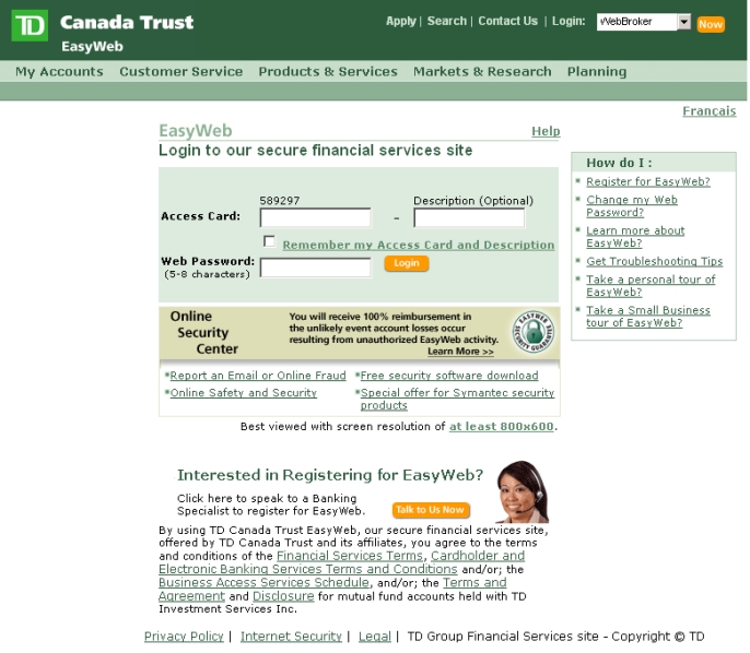 Easyweb Td Canada Trust Login