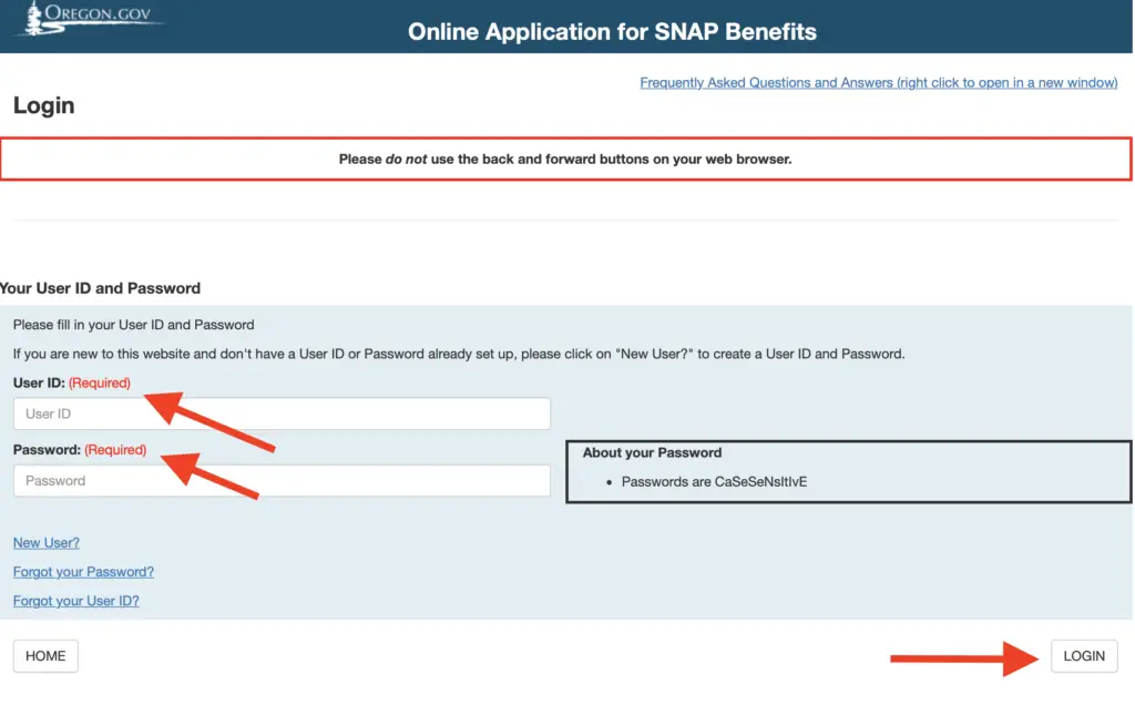 Ebt Oregon Login