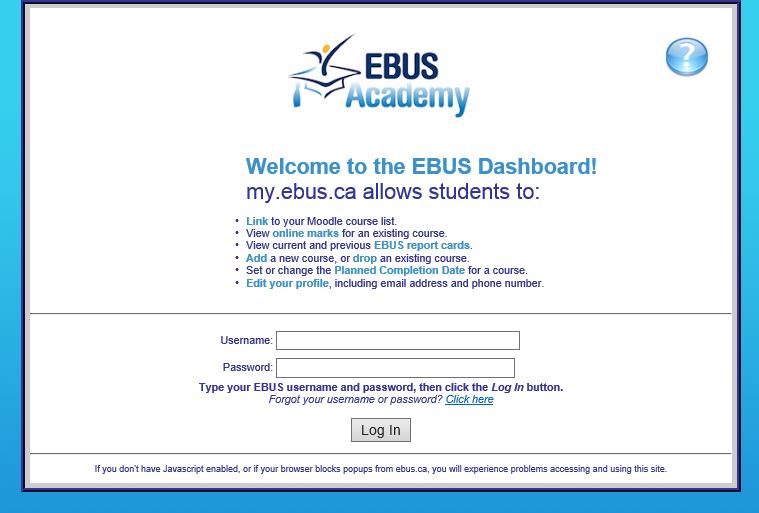 Ebus Academy Login