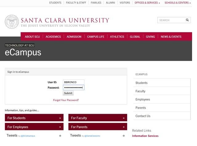 Ecampus Login Scu