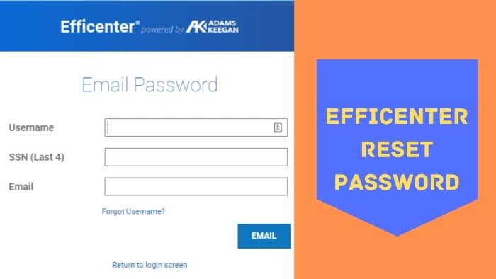 Efficenter Forgot Login