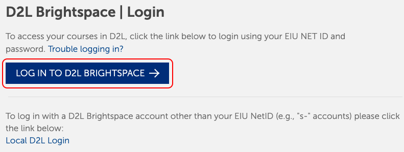 Eiu D2L Login