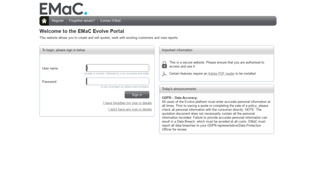 Emac Service Plan Login