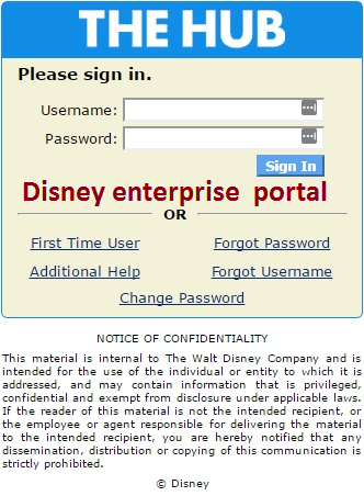 Enterprise Disney Hub Login