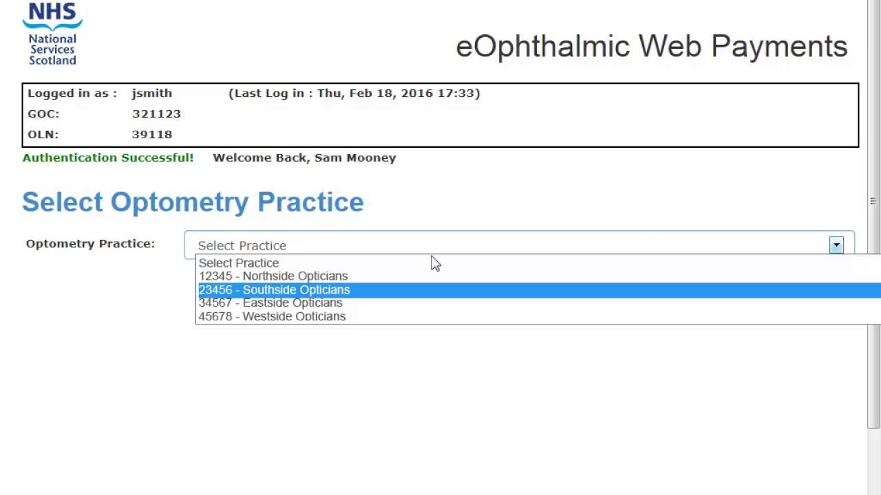 Eophthalmic Login