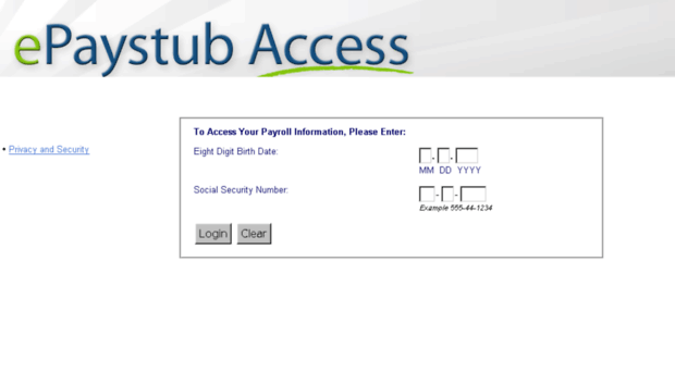 Epaystub Access Login