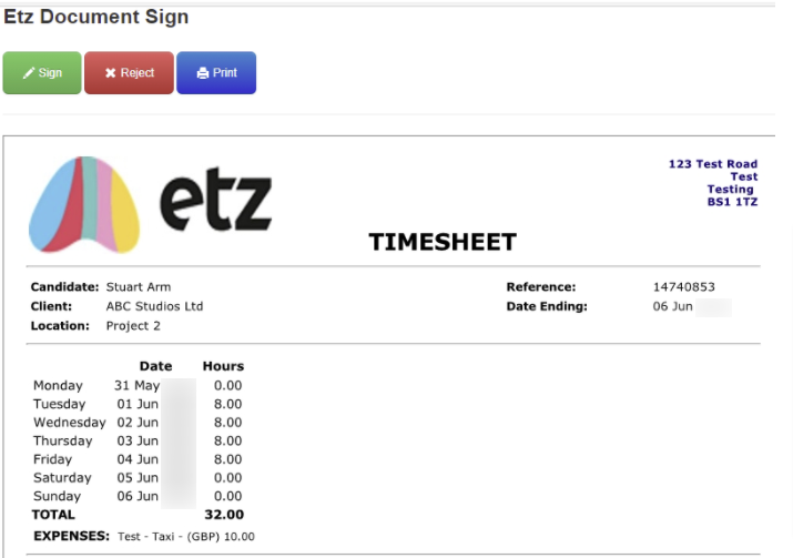 Etz Timesheet Login