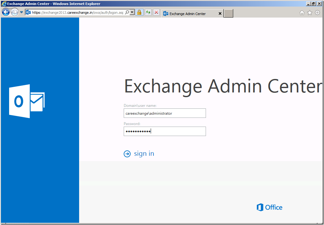 Exchange Admin Center Login