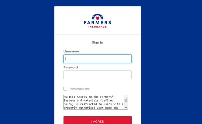 Farmers Agency Dashboard Login