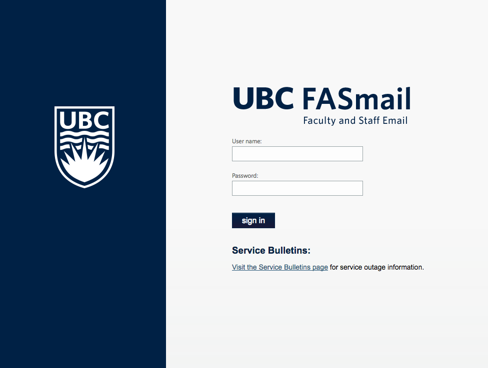 Fasmail Ubc Login