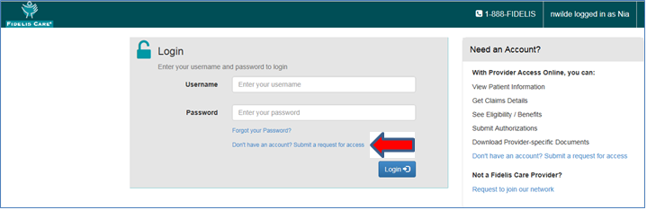 Fidelis Login Provider