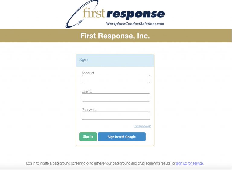 First Response Login