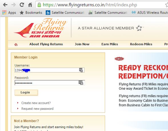 Flying Returns Login